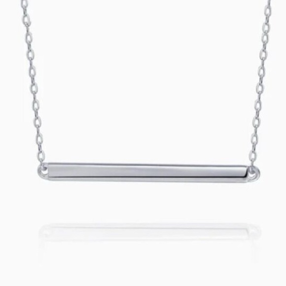 Minimalist S.Leaf Sterling Silver Bar Necklace Pendant
18.5” - Picture 4 of 5